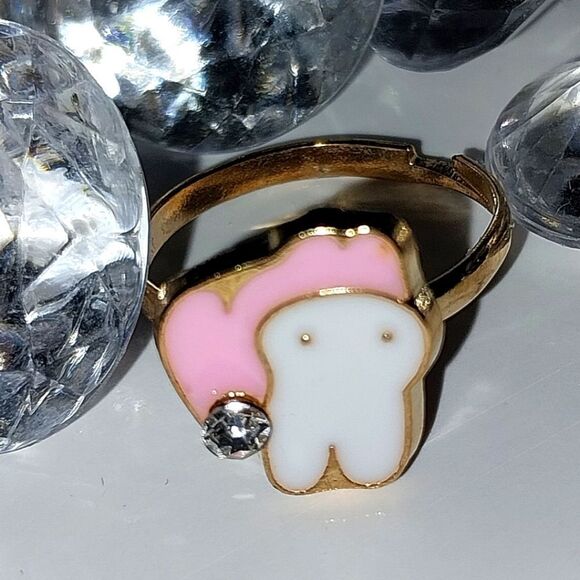 Super cute girls  jeweled tooth fairy adjustable ring - Picture 5 of 7